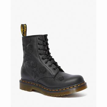 Dr Martens 1460 Vonda Mono Floral - Cierne Cizmy Damske, DR0225